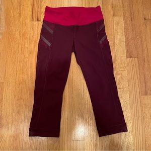 Lululemon Women's Illumina Crop Leggings Bordeaux Drama Bumble Berry Burgundy 4